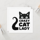 キャッ熱狂するトレディーフラットノートカード/グリーティングカード カード (正面/裏面インサイチュ)