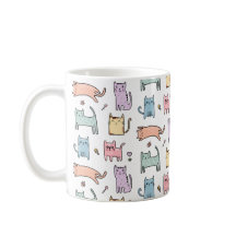 キャッ熱狂するトレディ数々のパステルカラー猫マグカップ