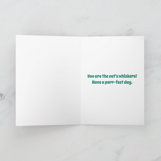 キャッ熱狂するトレディ誕生日 カード (内部)