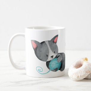 キャッ熱狂するトレディ コーヒーマグカップ