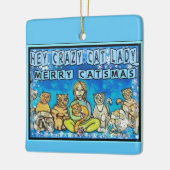 キャッ熱狂するトレディ セラミックオーナメント (左)