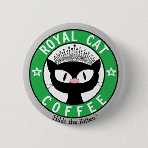 キャッ王室のトコーヒーブラックキャットラウンドボタン 缶バッジ