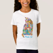 キャッ疑問に思トフラワー子猫キッテン Tシャツ (正面)