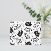 キャッ素晴らしトブラック&ホワイトホリデー葉書 シーズンポストカード (スタンド正面)