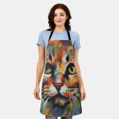 キャッ絵画ト エプロン (着用した状態)