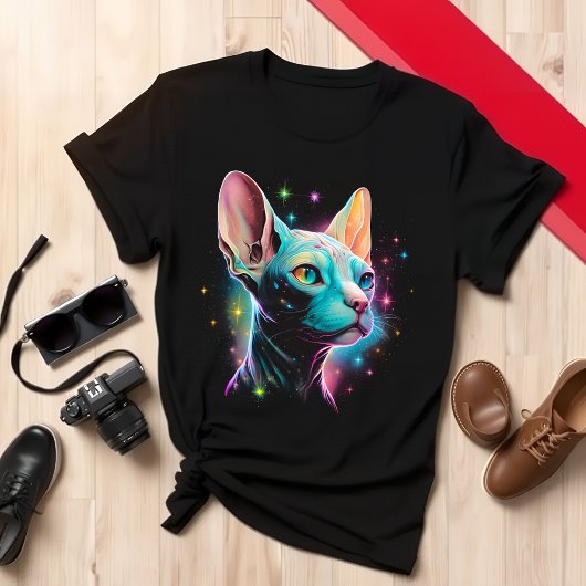 キャッ芸術的トティーカラフル猫好き Tシャツ