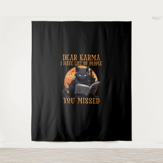 キャッ親愛トカルマお前の仲間のリストが恋しく思ある タペストリー (正面)