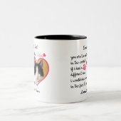 キャッ親愛トパパ |猫カスタムフォトラブギフト ツートーンマグカップ (中央)