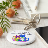 キャッ誇りを持ったトの親キーチェーン キーホルダー (側面)