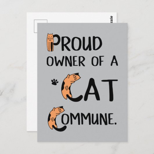 キャッ誇りを持ったトコミューンデザインのオーナーおもしろい ポストカード (正面/裏面)