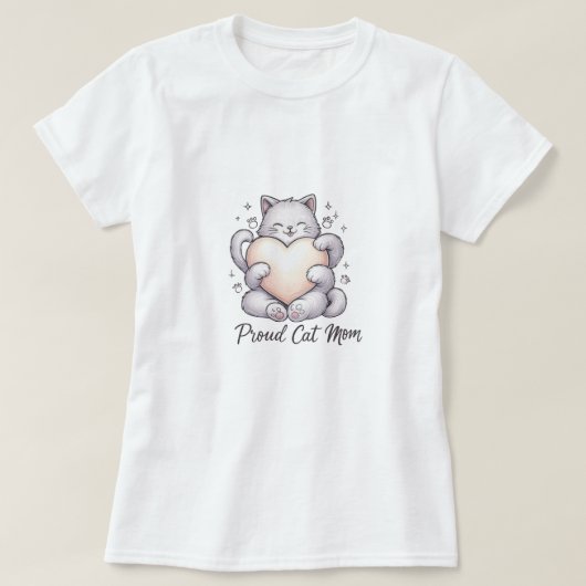 キャッ誇りを持ったトママハートハグTシャツ Tシャツ (デザイン正面)