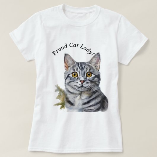 キャッ誇りを持ったトレディ Tシャツ (デザイン正面)