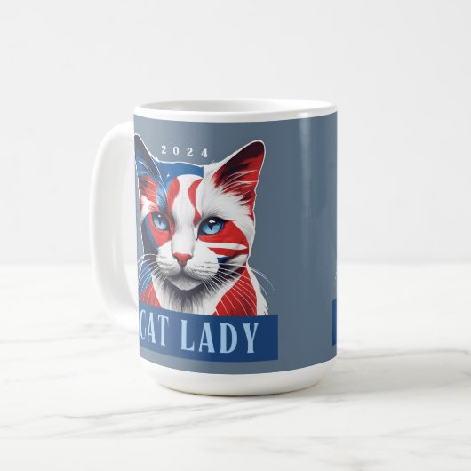 キャッ誇りを持ったト・レディ民主党議員2024年米国選挙 コーヒーマグカップ (正面左)