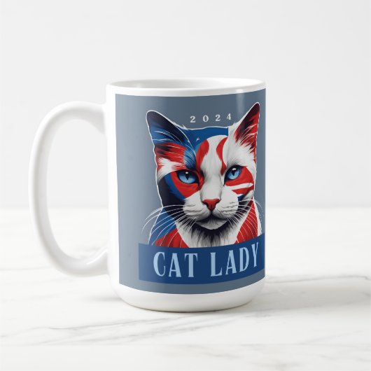 キャッ誇りを持ったト・レディ民主党議員2024年米国選挙 コーヒーマグカップ (左)