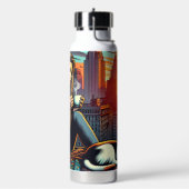 キャッ読ト・コーヒーと街の窓の女性 ウォーターボトル (左面)