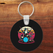 キャッ遊トドラムノベルティ音楽愛好家ファン キーホルダー (正面)