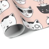 キャッ間抜けト顔ドードル ラッピングペーパー (ロールコーナー)