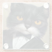 キャッ頭が切れるト ガラスコースター (裏面)