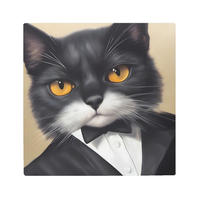 キャッ頭が切れるト メタルプリント (正面)