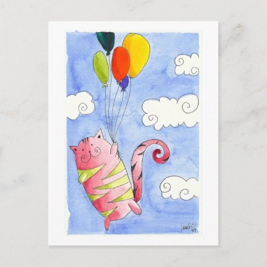 キャッ飛んでいるト ポストカード (正面)