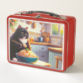 キャッ食べトのお米をキッチンメタルランチボックスで揚げる メタルランチボックス (正面)