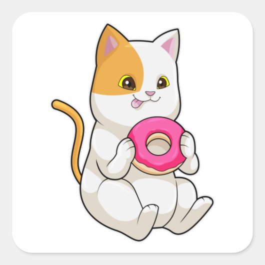 キャッ食べトドーナツ スクエアシール (正面)