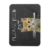 キャッ食べ物を与えク マグネット (縦)