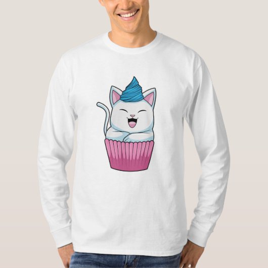 キャッ食べ物トのマフィン Tシャツ (正面)