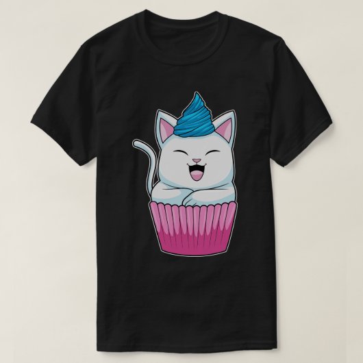 キャッ食べ物トのマフィン Tシャツ (デザイン正面)