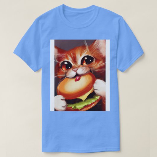 キャッ食べ物トバーガー1 Tシャツ (デザイン正面)