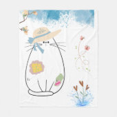 キャッ魅力的トイン春ガーデンフリースブランケット フリースブランケット (正面)