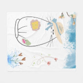 キャッ魅力的トイン春ガーデンフリースブランケット フリースブランケット (正面(横))