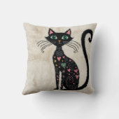 キャッ魅力的ト白黒キリム枕 クッション (裏面)