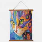キャッ鮮やかト顔 吊り下げ型タペストリー (正面)
