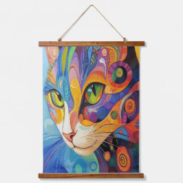 キャッ鮮やかト顔 吊り下げ型タペストリー