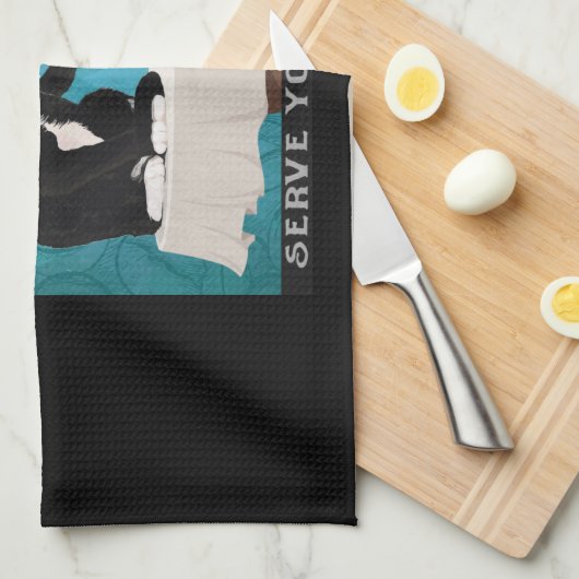 キャティオットタキシード猫コーヒーカンパニーおもしろいタキシード キッチンタオル (四つ折り)