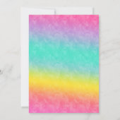 キャティコーンバースデーパーティーキャットユニコーンレインボー 招待状 (裏面)