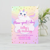キャティコーン虹少女 誕生日 招待状 (スタンド正面)