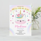 キャティコーン 誕生日 招待状, 魔法の ユニコーン ネコ 招待状 (スタンド正面)