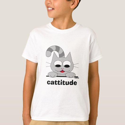 キャティチュード オリジナル 猫好き Tシャツ (正面)