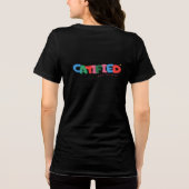 キャティチュード ゼロ謝罪 楽しい猫の態度 トライブレンドTシャツ (裏面)