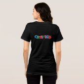 キャティチュード ゼロ謝罪 楽しい猫の態度 トライブレンドTシャツ (裏面全面)