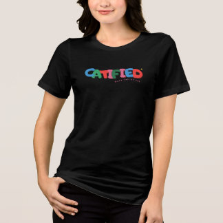 キャティチュード ゼロ謝罪 楽しい猫の態度 トライブレンドTシャツ
