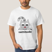 キャティッおもしろいトキャットプンキュート笑顔子猫 Tシャツ (正面)