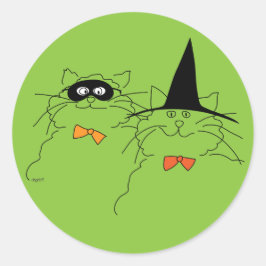 キャティハロウィーンステッカー ラウンドシール