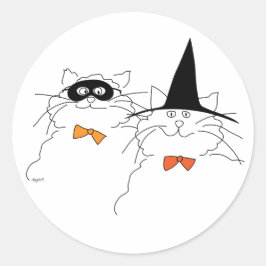 キャティハロウィーンステッカー ラウンドシール