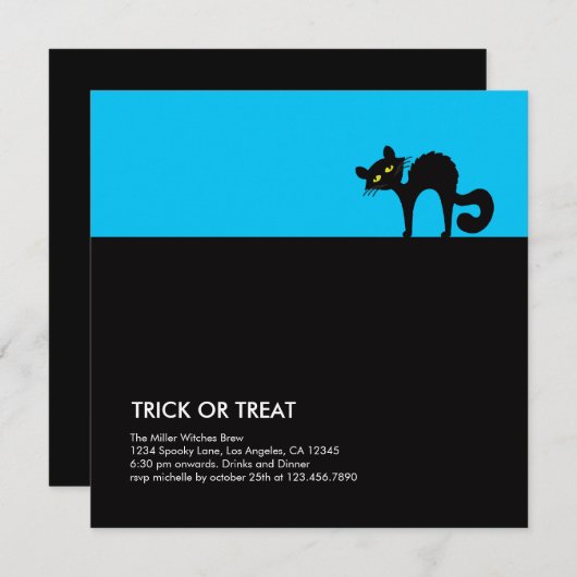 キャティハローウィンパーティ招待状 招待状 (正面/裏面)