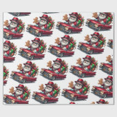 キャディラックの可愛いギャングスターサンタ | ラッピングペーパー (フラット)