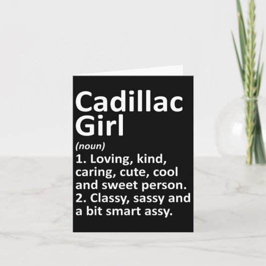 キャディラックガールミミシガンおもしろいシティホームルーツギ カード (正面)