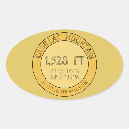 キャディラック山 楕円形シール (正面)